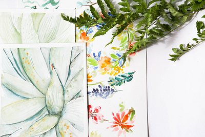 watercolor experiments design flower illustration suculent watercolor watercolor art