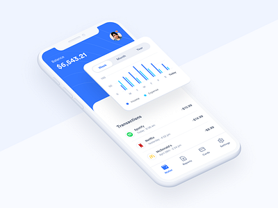 Banking balance concept analytics app app design banking cards chart charts dashboad expenses finance fintech fintech app minimal ui uiux wallet