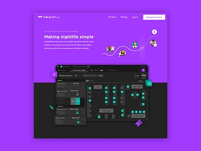TablelistPro marketing home bar club dark mode dark ui floorplan nightclub nightlife reservation tablelist ticket
