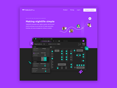 TablelistPro marketing home bar club dark mode dark ui floorplan nightclub nightlife reservation tablelist ticket