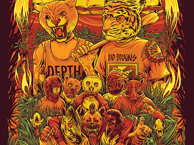 Marcelo D2 & Sain - KTT ZOO Tour adobe photoshop animal art bear boar crow gang gorilla hiphop hotline miami hyena illustration leopard monkey owl photoshop art poster skulls thug tiger zebra