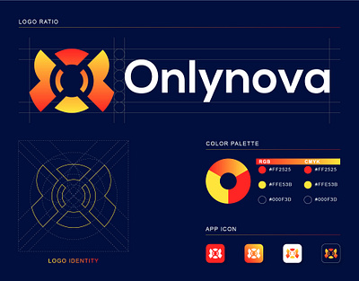 Onlynova Logo Design | Modern Logo 2020 | Creative Logo Design brand identity branding design icon icon design logo stylish logo trend logo design trend logo design 2020 ui