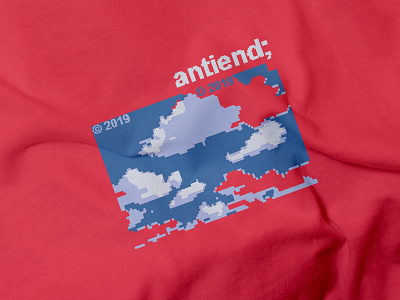 Antiend cloud nine t-shirt graphic 2019 clouds coral graphic pixelated pixelation screenprint sky t shirt