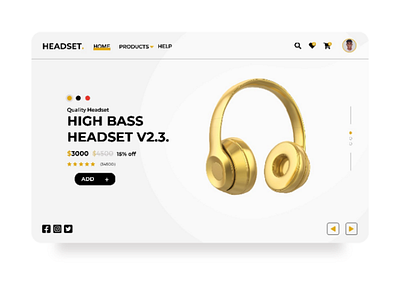 Headset product landing page uiux ui ux