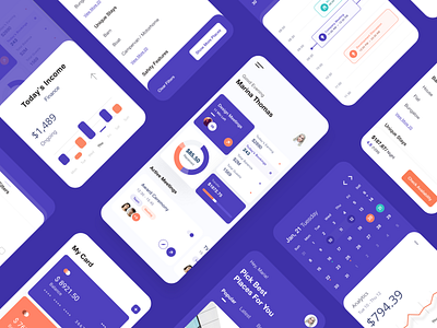 Mobile App Dashboard analytics app calendar ui clean ui credit card dashboard design enterprise filter graphs landingpage product design product design tool profile purple typography ui user experience user inteface ux white