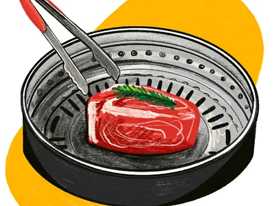 LATIMES KoreanBBQ digital illustration drawing food food and beverage illustration latimes los angeles times restaraunt