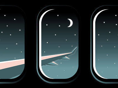 Quarantine Wishful Thinking adobe adobe illustrator airplane design graphicdesign illustration night night sky plane plane window quarantine vector