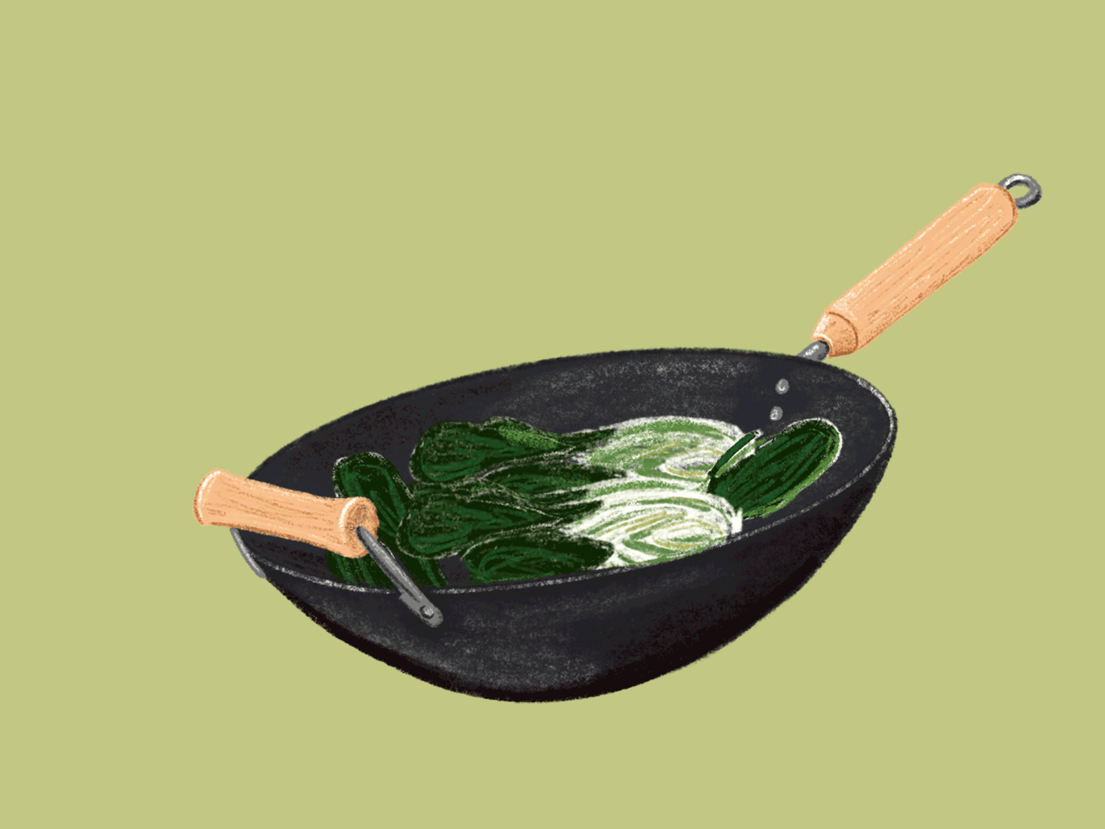 LA Times Bok Choy bok choy cooking digital illustration drawing food food and beverage gif gif animation illustration latimes los angeles times motion restaraunt saute