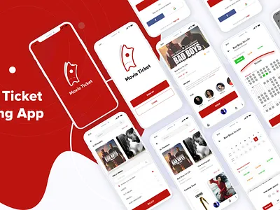 Movie Ticket Booking App app conceptual dailyui design interfacedesign mobile ui movie app ui visual design