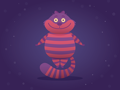 Cheshire Cat Fan Art alice in wonderland cartoon cat cheshire cat digital illustration fanart illustration illustrator vector