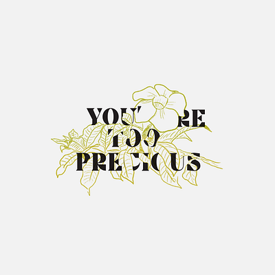 James Blake "You're too precious" art cako design drawing flowers illustration james blake sketch typeface typogaphy