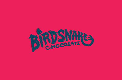 Birdsnake Chocolate illustration lettering logo typemark