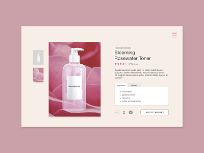 Daily UI #012 - E-Commerce Shop cosmetic dailyui dailyui 012 dailyuichallenge ecommerce natural product rose skincare ui uichallenge uidesign web