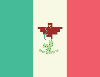 Mexican Flag branding design eagle flat graphic design illustration illustrator logo mexicano mexico minimal snake vector