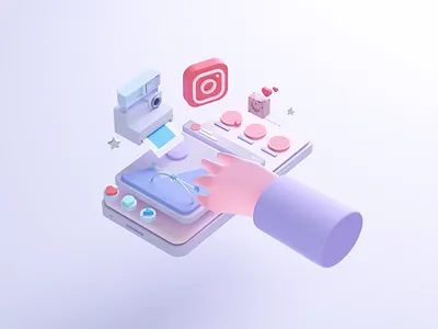 C4D illustration—ins c4d design web