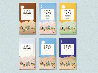 Silk Road Chocolate Packaging branding chocolate chocolate bar chocolate packaging design designer identity illustration packaging silkroad tashkent uzbekistan