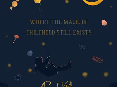 Candyland: Come treat your inner child advertisment candy childlike design illustration logo logotype typography