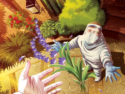 Thank You adobeartist adobeillustator alley ascbodylanguage ascbodylanguage balcony covid 19 doctor elder encouragement epidemic illustration nurse pandemic plants thankyou vectorart virus
