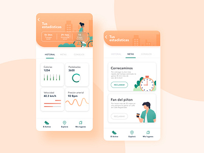 Be Cycle - Tus estadisticas bike bikers calories sport statistics ui uiux uxdesign