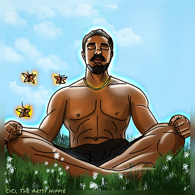 Mind Over Matter 🧘🏾‍♀️🌻 art artist design digital art editorial illustration illustration illustrations portrait