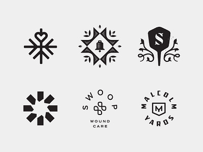 LogoLounge 12 badge bell burst circle cross heart leaf leaves logo logomark m mark monogram peel quilt s snow snowflake sprout swoop