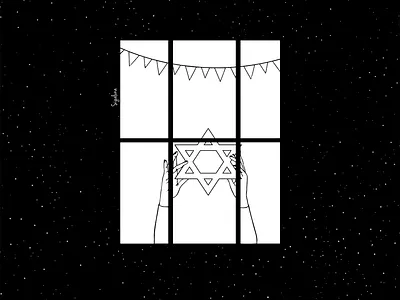 Israel's Independence day 2020 blackandwhite concept design coronavirus david design flag illustration illustration art illustrations illustrator independenceday logo vector