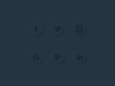Neumorphic social media icon set figma icons iconset socialmedia ux webui