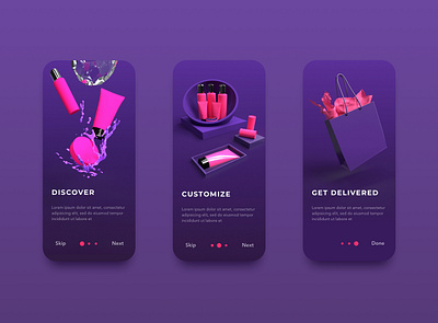 Alison Cosmetics App - onboarding adobe alison cosmetics behance dailyui dailyuichallenge day23 design dimensions dribbble interfacedesign onboarding onboarding screens onboarding ui purple sketch ui uidesign uiux userinterface uxdesign