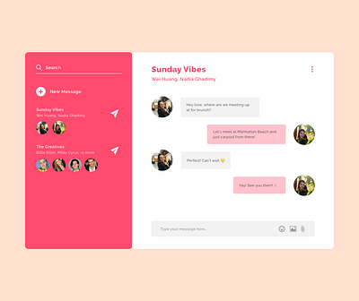 Daily UI - 013 - Direct Messaging 013 adobexd clean dailyui dailyuichallenge design directmessaging minimal ui weihuang