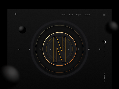 Nuke N Nine - Design Agency Landing Page 3d agency agency logo banner black branding cards design hero section icons illustration letter menu minimal neon colors responsive typography ui ui design vector