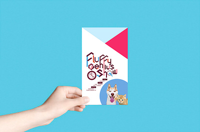 Fluffy Genius Show brochure design diecut event flyer title design