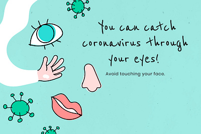 rawpixel & H+K COVID-19 Study : Don't touch your face. awareness banner british coronavirus covid covid 19 covid 19 covid19 digital art doodle freebie graphic design illustration vector