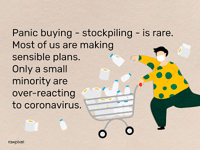 Rawpixel & H+K COVID-19 Study: Panic Buying awesome branding character coronavirus covid covid 19 covid19 design graphic design icon illustartion illustration minimal panic paper vector vector illustration