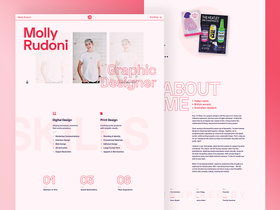 Portfolio Website Design about me designer home page mockup personal branding personal project pink portfolio portfolio design portfolio page portfolio site portfolio website purple red skills web webdesign webflow website design xd design