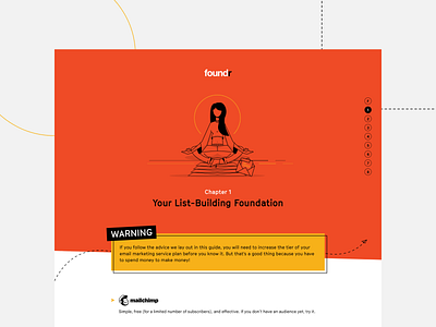 Foundr Magazine branding bright colourful editorial fffabs fortnight foundr illustration jbdotco logo magazine meditation orange red ui ux web workbook yellow yoga