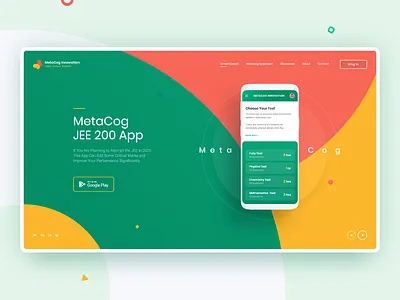 MetaCog JEE Education App - Web Design app design brand design design hero hero section landing page design landingpage learning learning app online learning rezfelix theme design theme for wordpress themeforest ui ux web web design webdesign wordpress