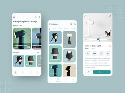 Gantri: Lamp App Design app app design clean ecommerce app flat gantri ios lamp minimal mobile ui ux