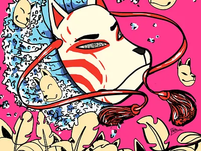 Stay wonder! Kitsune artwork digitalart illustration