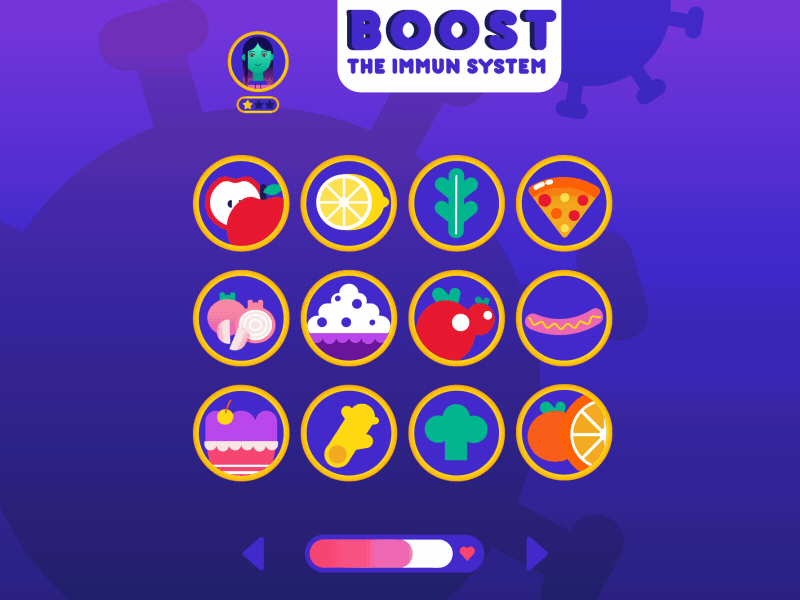 C O V I D 19 - boost the immune system 2d animation art blender boost covid covid19 diet food fruits game immune mixer motion motiondesign vector vegetable videogame