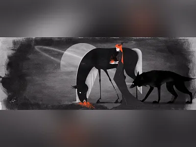 The Wanderers II character design clothing concept conceptual costume design enviroment fairy tale horse ideation illustration illustrator saturn scenery space story vector