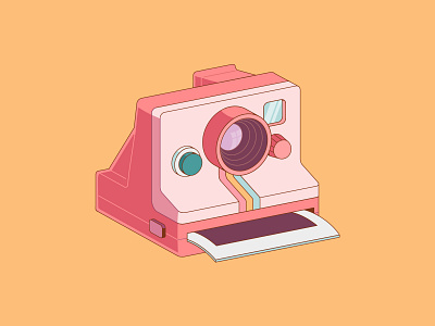 Old-school Polaroid camera camera illustration old school photo polaroid vector