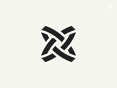 Logo: Letter X bold dynamic letter lettering logotype minimal monogram ribbon rings simple woven x