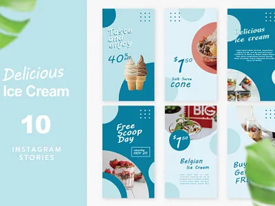 Alice - Ice Cream Stories Instagram Template agency artist beauty business creative custom project design icecream portfolio storiesinstagram