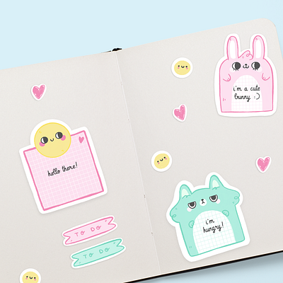 Sticky Notes Free Printable cartoon cute free printable graphic design illustration illustration art illustrator ilustracion ilustración kawaii vector