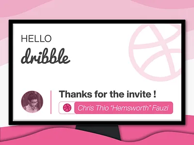 Dribbble Debut | Hello Dribble Thank You debut design dribbble dribbble invite flat hello hello dribble illustration illustrator invite invites minimal typography vector welcome