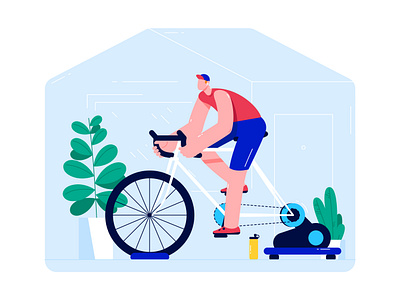 Stay at home - ride home character coronavirus cycling epidemic home illustration lockdown safe safety sport stayhome vector