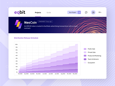 Crypto Investment Platform | Token Distribution Release Schedule bitcoin btc chart crypto cryptocurrency cryptocurrency dashboard dashboard eth finance invest investing investors light ui token tokenization tokens