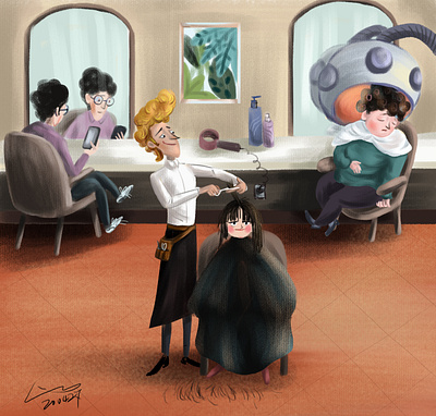 haircut illustration