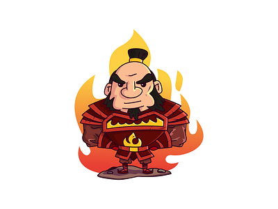 Dragon of the West aang avataar cartoon fire bender illustration iroh mascot namilurihas simple sticker stickers vector