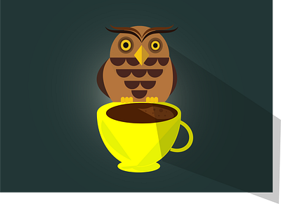 owl Coffee breakfast design drawing illustration karthick studios karthickyuvan vector